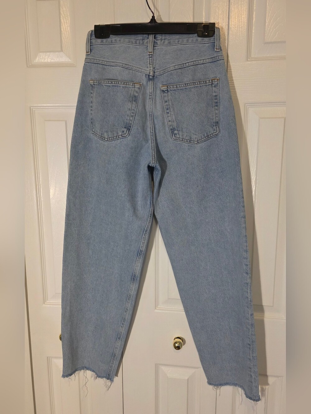 AGOLDE 80s Tapered Baggy Light Wash Raw Hem Denim Size 26W 28L - Picture 8 of 12